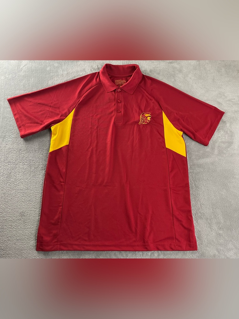 USC Trojans Polo Shirt Mens XL Red University Of Southern California Embroidered
